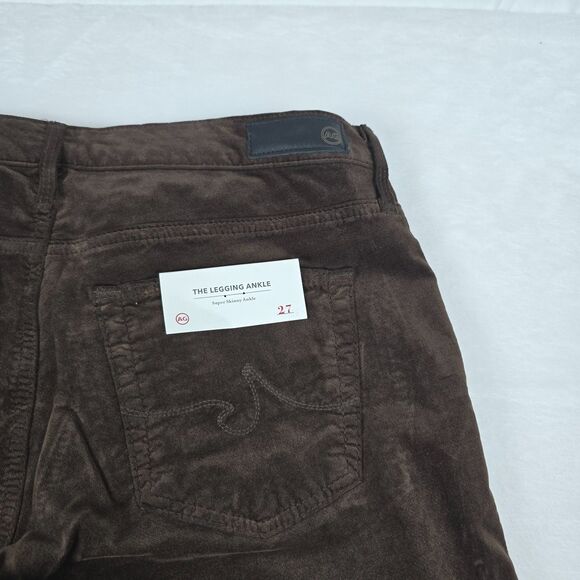 AG Goldschmied Legging Ankle Women’s Brown Stretch Corduroy Skinny Jeans Size 27 - Picture 7 of 11